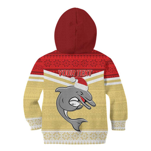 NRL Dolphins Mascot Christmas Personalised Kid Hoodie God Style