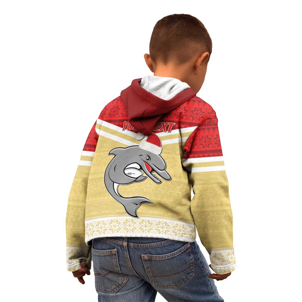 NRL Dolphins Mascot Christmas Personalised Kid Hoodie God Style