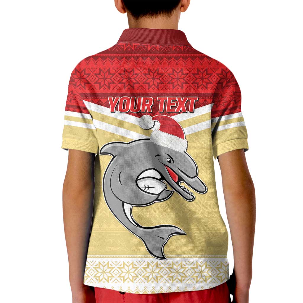 NRL Dolphins Mascot Christmas Personalised Kid Polo Shirt God Style