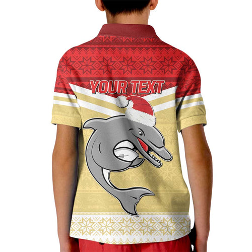 NRL Dolphins Mascot Christmas Personalised Kid Polo Shirt God Style