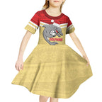 NRL Dolphins Mascot Christmas Personalised Kid Short Sleeve Dress God Style