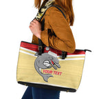 NRL Dolphins Mascot Christmas Personalised Leather Tote Bag God Style