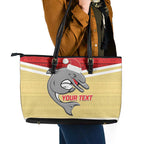 NRL Dolphins Mascot Christmas Personalised Leather Tote Bag God Style