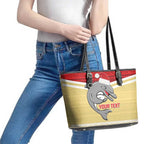 NRL Dolphins Mascot Christmas Personalised Leather Tote Bag God Style