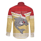 NRL Dolphins Mascot Christmas Personalised Long Sleeve Button Shirt God Style