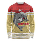 NRL Dolphins Mascot Christmas Personalised Long Sleeve Shirt God Style