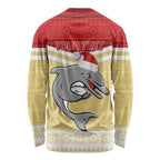 NRL Dolphins Mascot Christmas Personalised Long Sleeve Shirt God Style