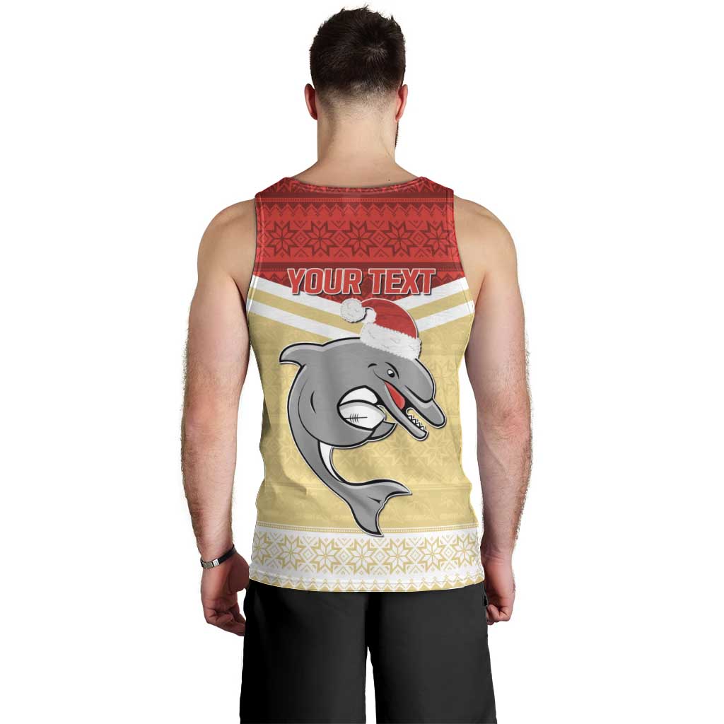 NRL Dolphins Mascot Christmas Personalised Men Tank Top God Style