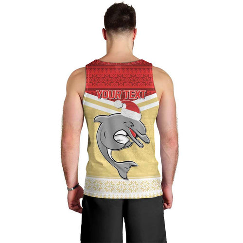 NRL Dolphins Mascot Christmas Personalised Men Tank Top God Style
