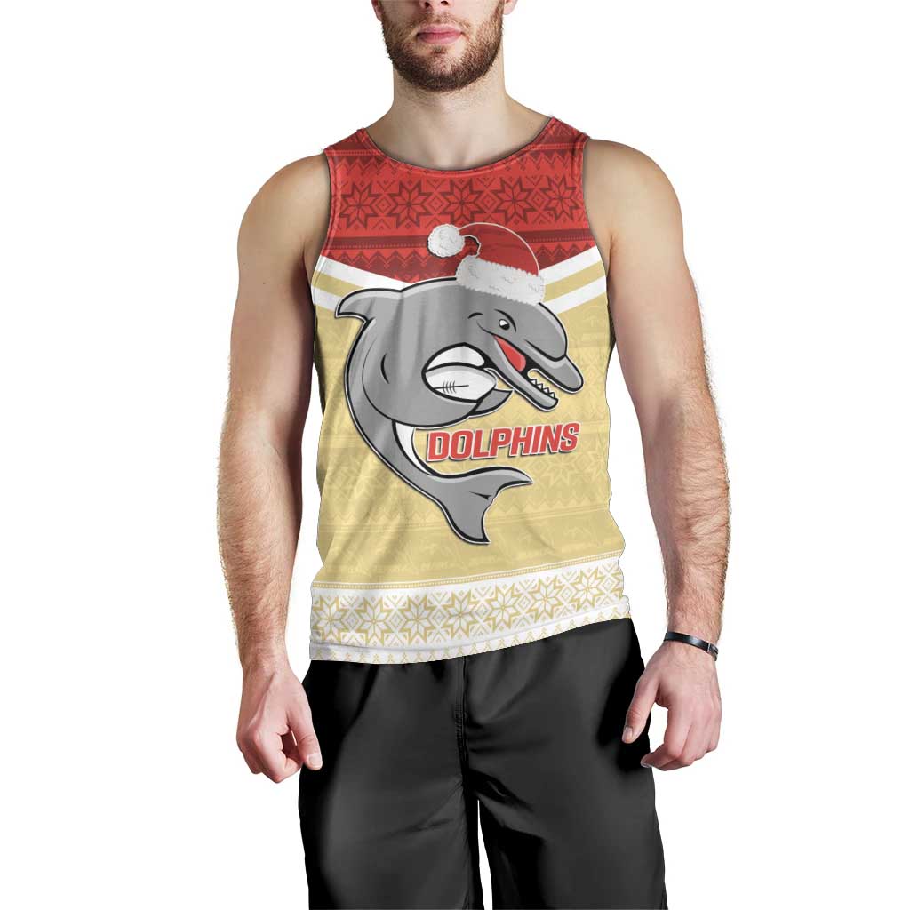 NRL Dolphins Mascot Christmas Personalised Men Tank Top God Style
