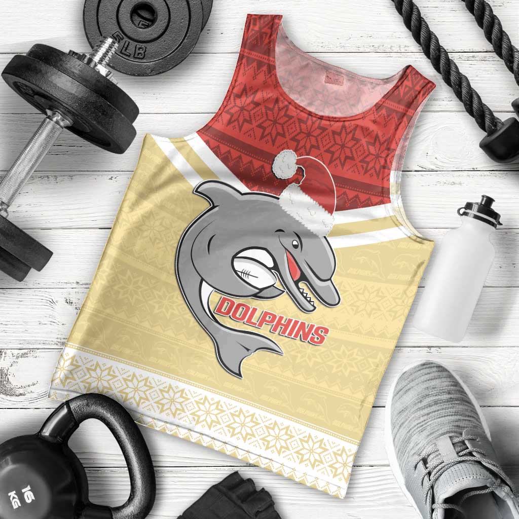 NRL Dolphins Mascot Christmas Personalised Men Tank Top God Style