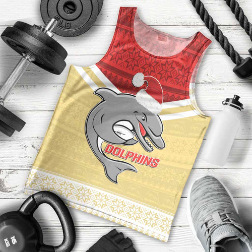 NRL Dolphins Mascot Christmas Personalised Men Tank Top God Style