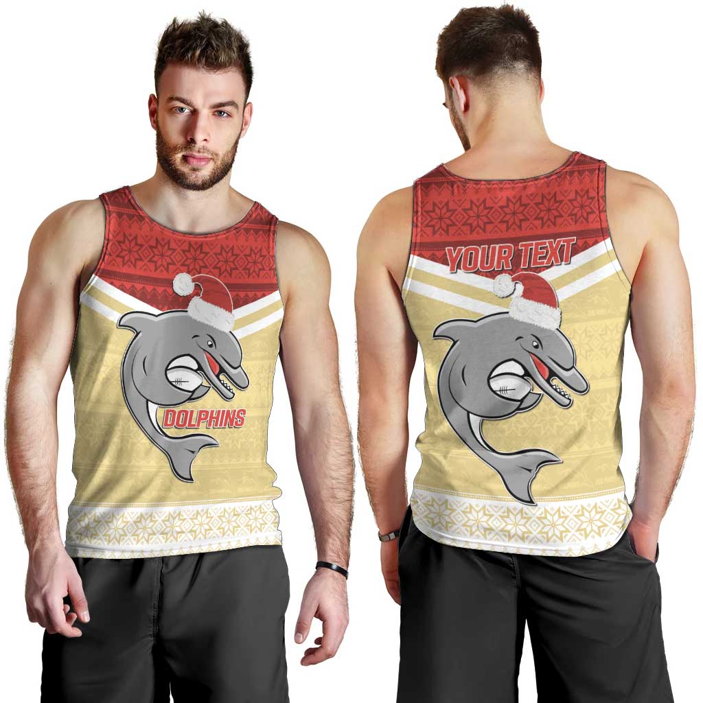 NRL Dolphins Mascot Christmas Personalised Men Tank Top God Style