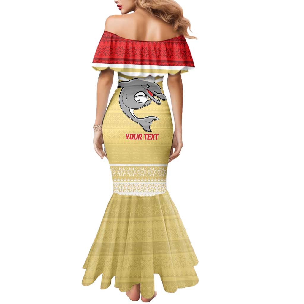 NRL Dolphins Mascot Christmas Personalised Mermaid Dress God Style
