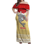 NRL Dolphins Mascot Christmas Personalised Off Shoulder Maxi Dress God Style