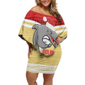 NRL Dolphins Mascot Christmas Personalised Off Shoulder Short Dress God Style