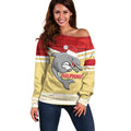 NRL Dolphins Mascot Christmas Personalised Off Shoulder Sweater God Style
