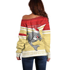 NRL Dolphins Mascot Christmas Personalised Off Shoulder Sweater God Style