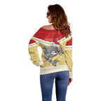 NRL Dolphins Mascot Christmas Personalised Off Shoulder Sweater God Style
