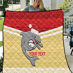 NRL Dolphins Mascot Christmas Personalised Quilt God Style