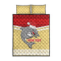 NRL Dolphins Mascot Christmas Personalised Quilt Bed Set God Style