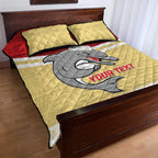 NRL Dolphins Mascot Christmas Personalised Quilt Bed Set God Style