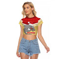 NRL Dolphins Mascot Christmas Personalised Raglan Cropped T Shirt God Style