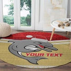 NRL Dolphins Mascot Christmas Personalised Round Carpet God Style