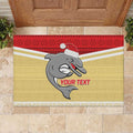 NRL Dolphins Mascot Christmas Personalised Rubber Doormat God Style