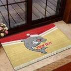 NRL Dolphins Mascot Christmas Personalised Rubber Doormat God Style