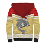 NRL Dolphins Mascot Christmas Personalised Sherpa Hoodie God Style