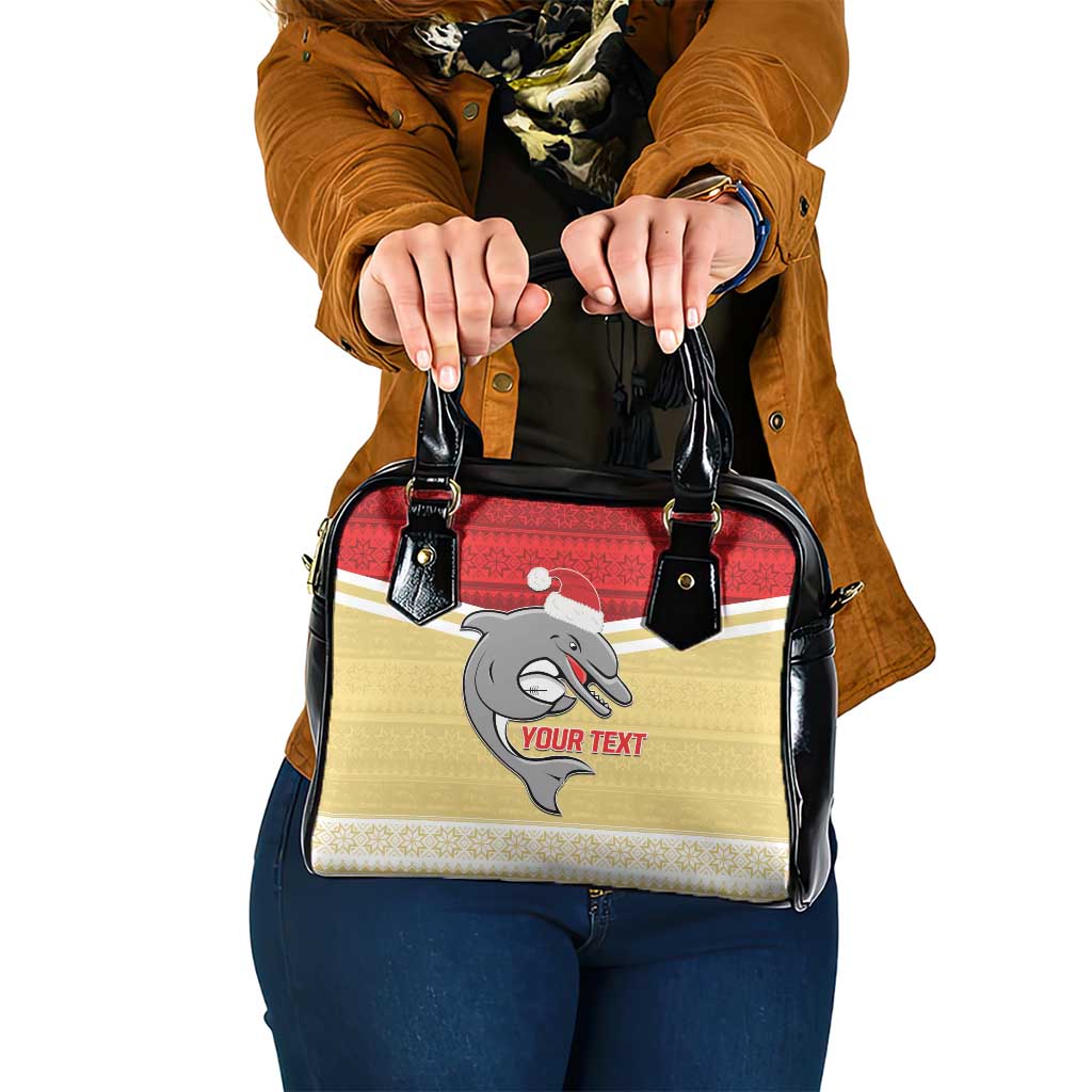 NRL Dolphins Mascot Christmas Personalised Shoulder Handbag God Style