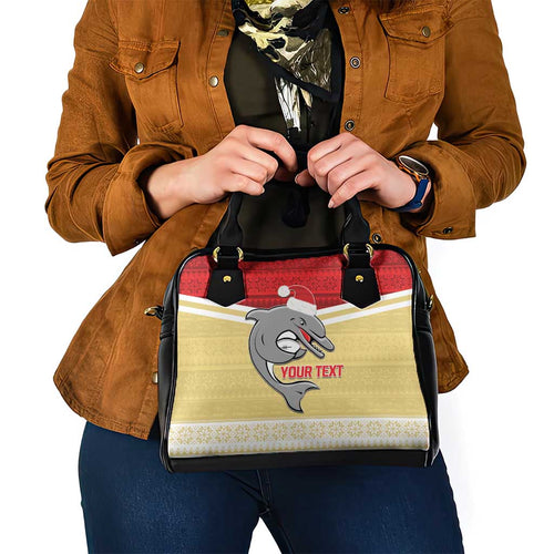 NRL Dolphins Mascot Christmas Personalised Shoulder Handbag God Style