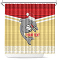 NRL Dolphins Mascot Christmas Personalised Shower Curtain God Style