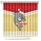 NRL Dolphins Mascot Christmas Personalised Shower Curtain God Style