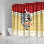 NRL Dolphins Mascot Christmas Personalised Shower Curtain God Style