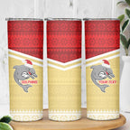 NRL Dolphins Mascot Christmas Personalised Skinny Tumbler God Style