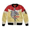 NRL Dolphins Mascot Christmas Personalised Sleeve Zip Bomber Jacket God Style