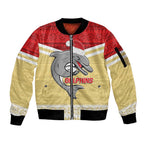 NRL Dolphins Mascot Christmas Personalised Sleeve Zip Bomber Jacket God Style