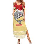 NRL Dolphins Mascot Christmas Personalised Summer Maxi Dress God Style
