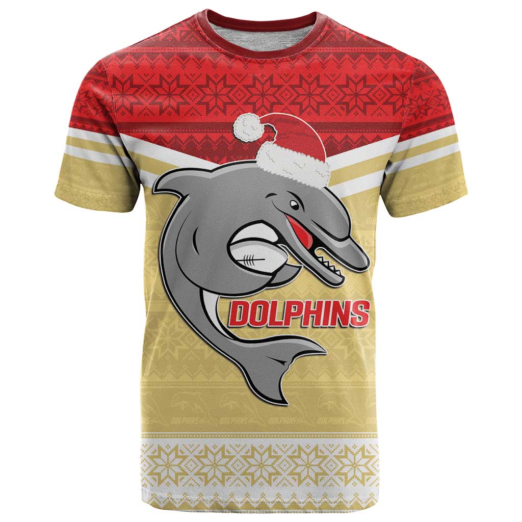 NRL Dolphins Mascot Christmas Personalised T Shirt God Style