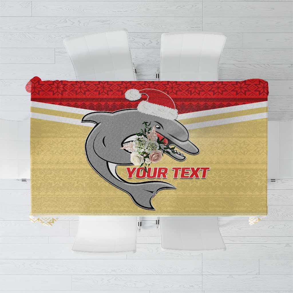 NRL Dolphins Mascot Christmas Personalised Tablecloth God Style