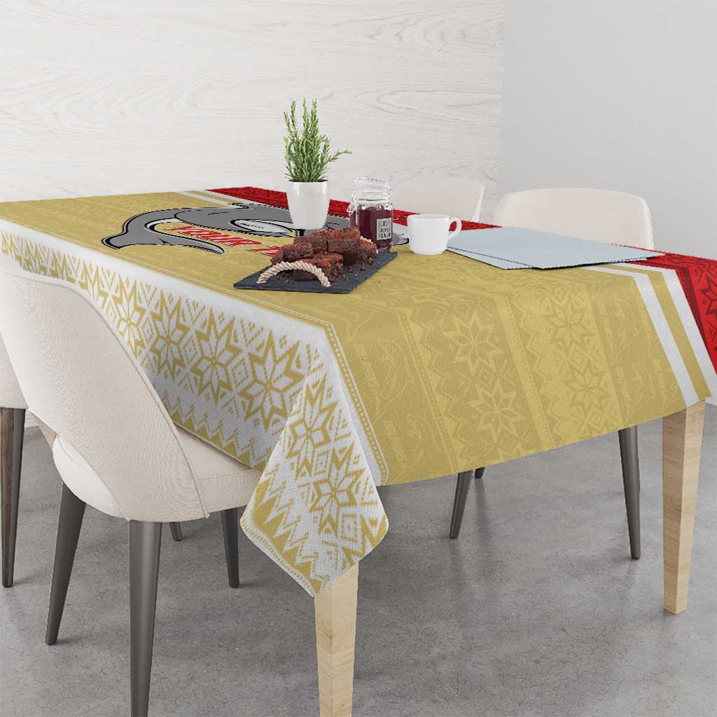 NRL Dolphins Mascot Christmas Personalised Tablecloth God Style
