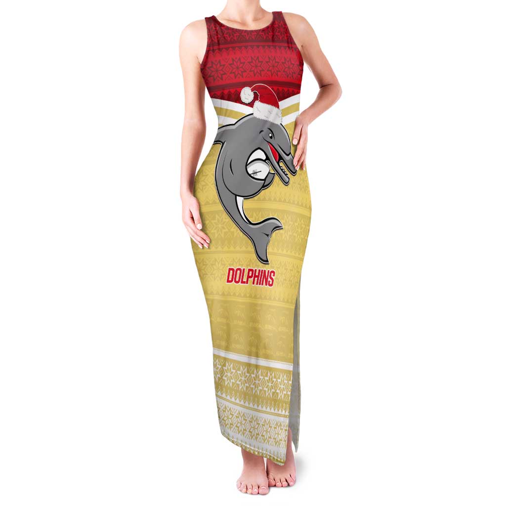 NRL Dolphins Mascot Christmas Personalised Tank Maxi Dress God Style