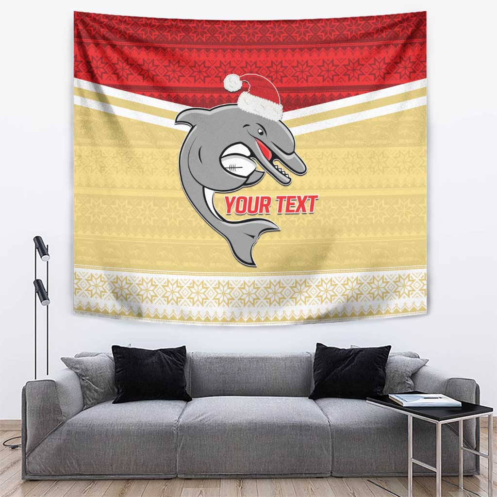 NRL Dolphins Mascot Christmas Personalised Tapestry God Style