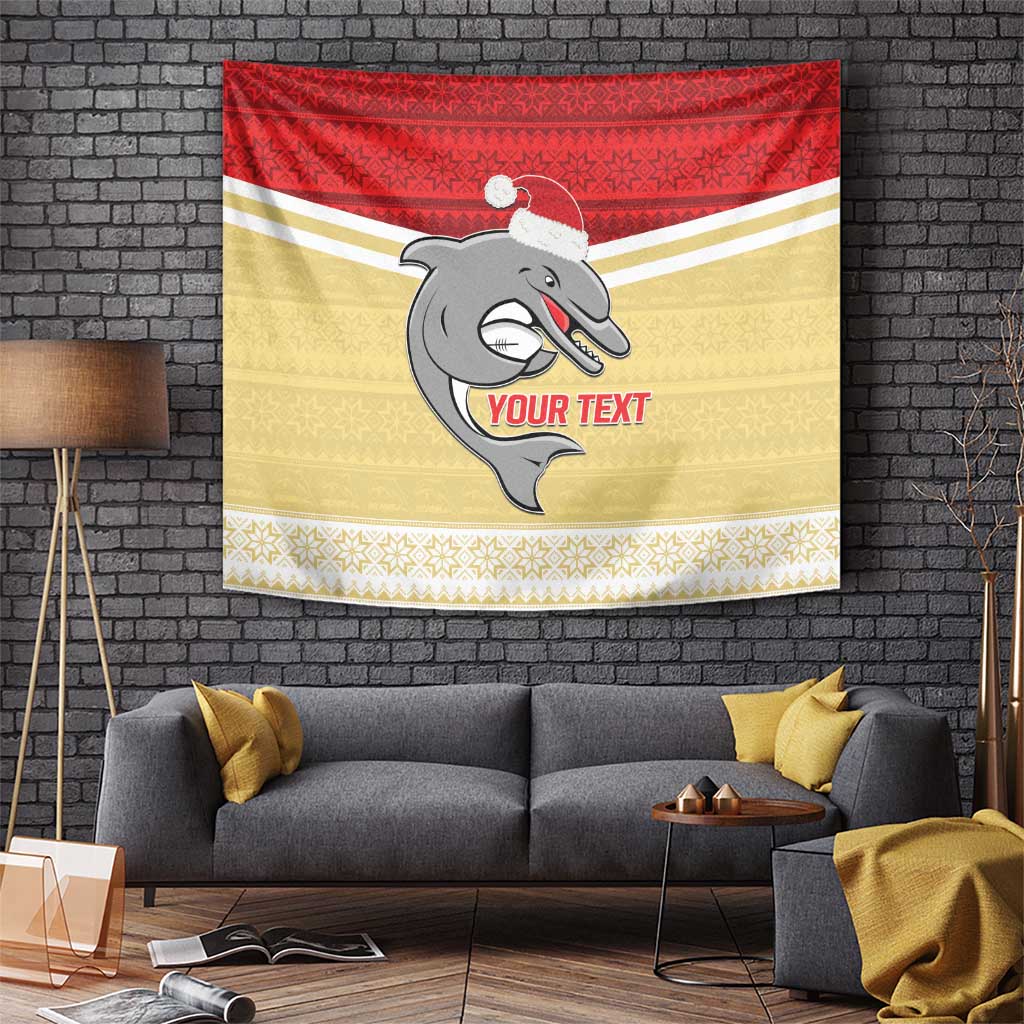 NRL Dolphins Mascot Christmas Personalised Tapestry God Style