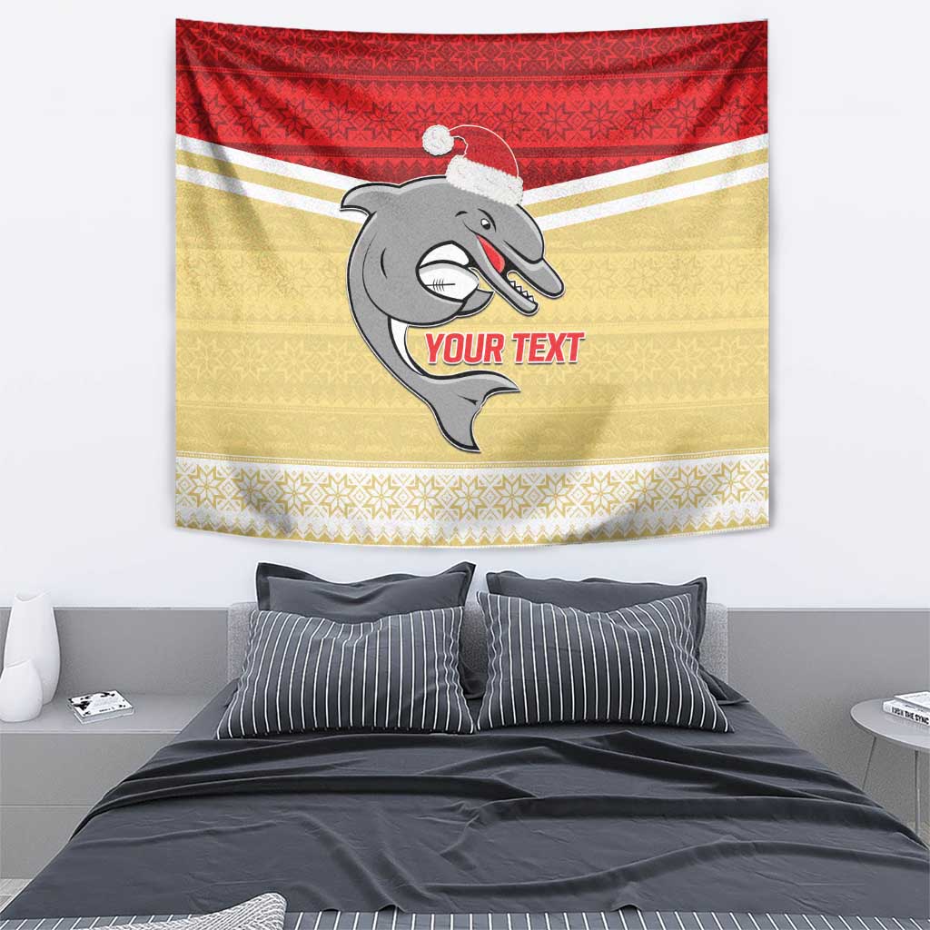 NRL Dolphins Mascot Christmas Personalised Tapestry God Style