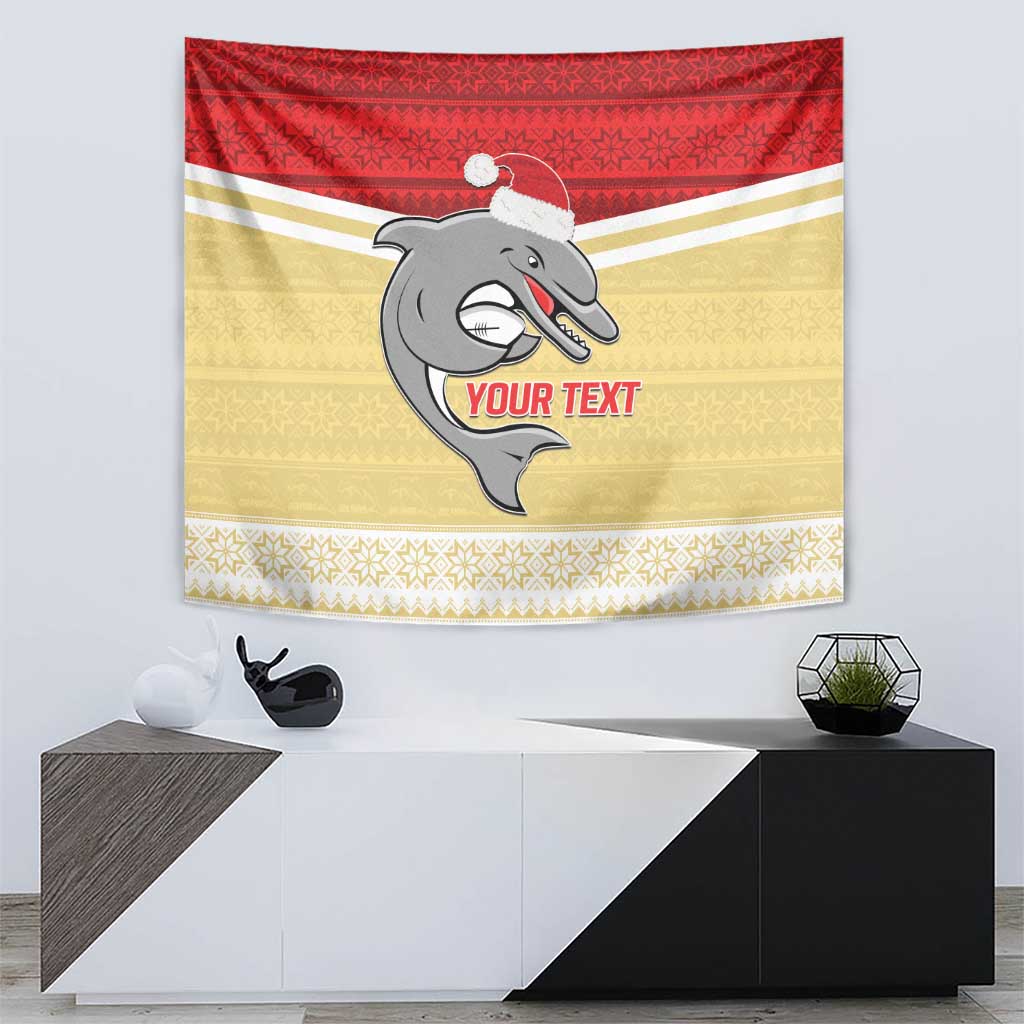 NRL Dolphins Mascot Christmas Personalised Tapestry God Style