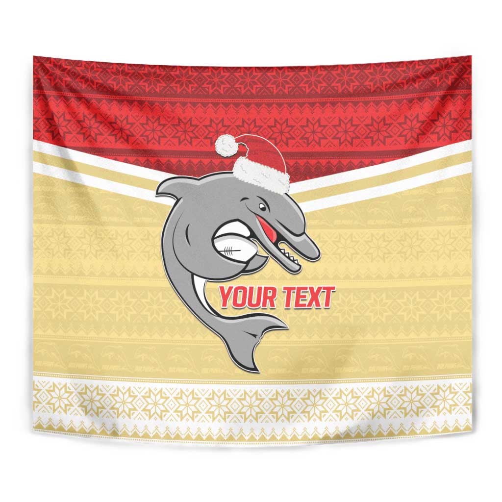 NRL Dolphins Mascot Christmas Personalised Tapestry God Style