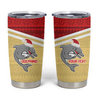 NRL Dolphins Mascot Christmas Personalised Tumbler Cup God Style